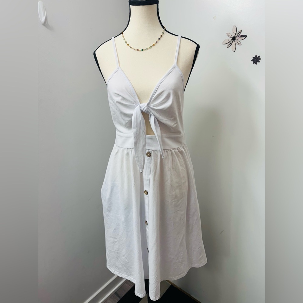 VOTEPRETTY Women's Summer Dress Sundresses Beach Clothes Outfit V Neck Casual M - Picture 4 of 8